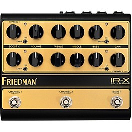 Friedman IR-X Dual-Tube Preamp DI+IR Dual-Channel 12AX7 Tubes Effects Pedal Black