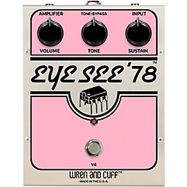 Wren And Cuff Eye See '78 OG Fuzz Effects Pedal Pink/Stainless Steel