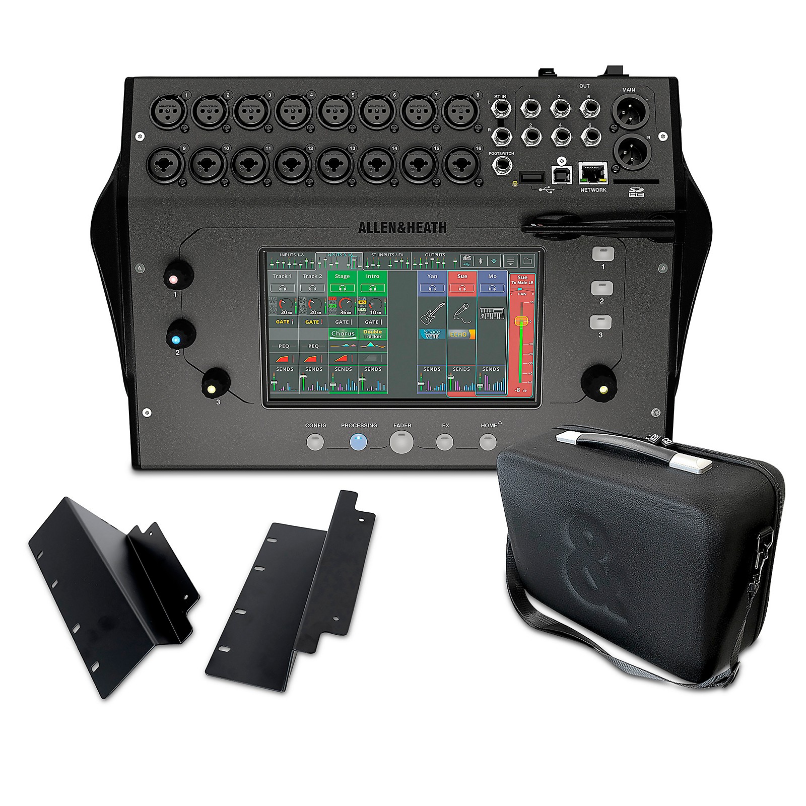 Allen & Heath CQ-18T Digital Mixer Bundle With Padded Soft Case And ...