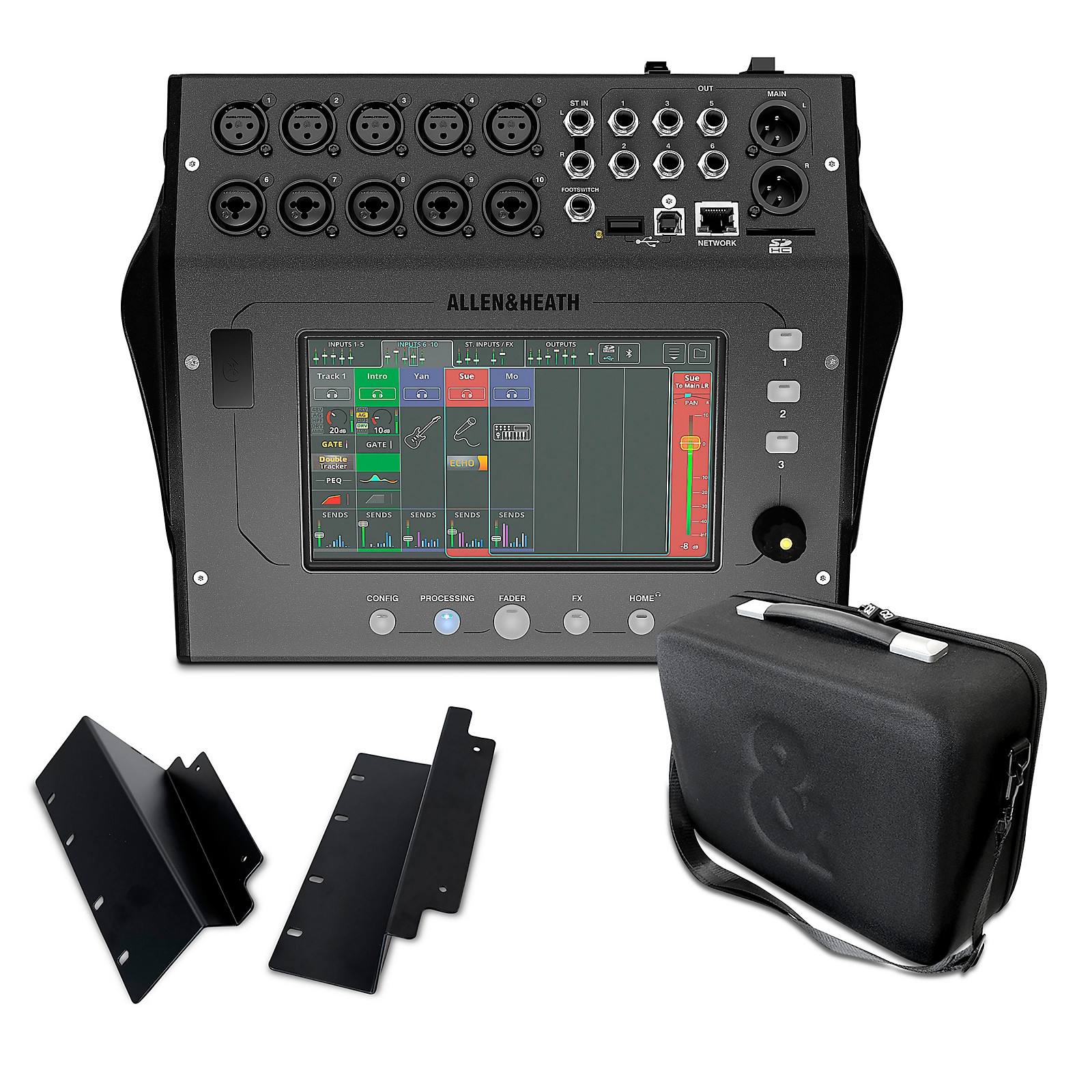 Allen & Heath CQ12T Digital Mixer Bundle With Padded Soft Case and