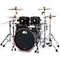 DW Collector's Series 4-Piece Maple/Mahogany Finish Ply Shell Pack with Black Nickel Hardware Gloss Black thumbnail
