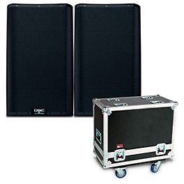 QSC K12.2 Powered Speaker Pair With Gator G-TOUR SPKR-2K12 Speaker Case