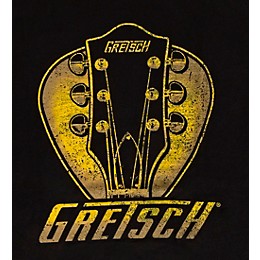 Gretsch Headstock Pick Cotton T-Shirt Large Black