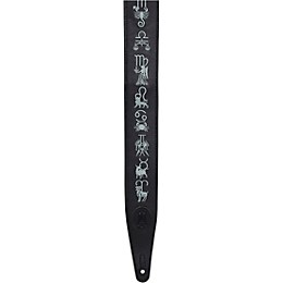 Levy's Interstellar Series Embroidered Leather Guitar Strap Black 2.5 in.