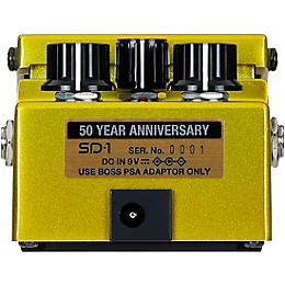 BOSS SD-1-B50A Super Overdrive 50th Anniversary Effects Pedal Yellow