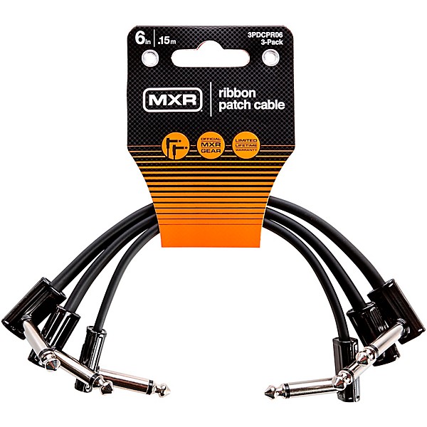 MXR 3-Pack 6" Ribbon Patch Cables Black