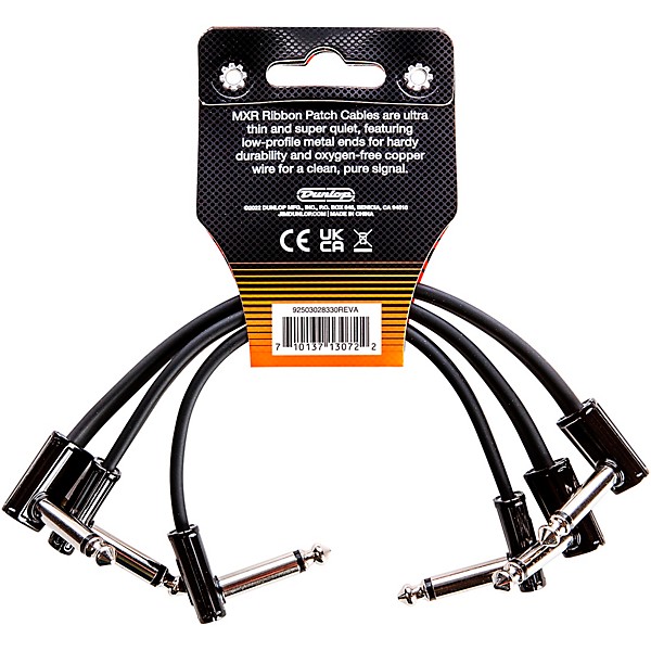 MXR 3-Pack 6" Ribbon Patch Cables Black