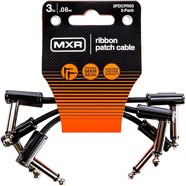 MXR 3-Pack 3" Ribbon Patch Cables Black