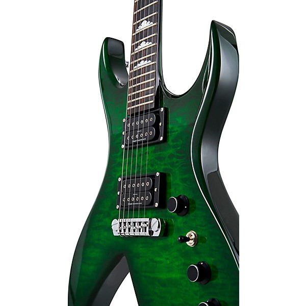 B.C. Rich Rich "B" Legacy with Tone Pros Electric Guitar Transparent Green