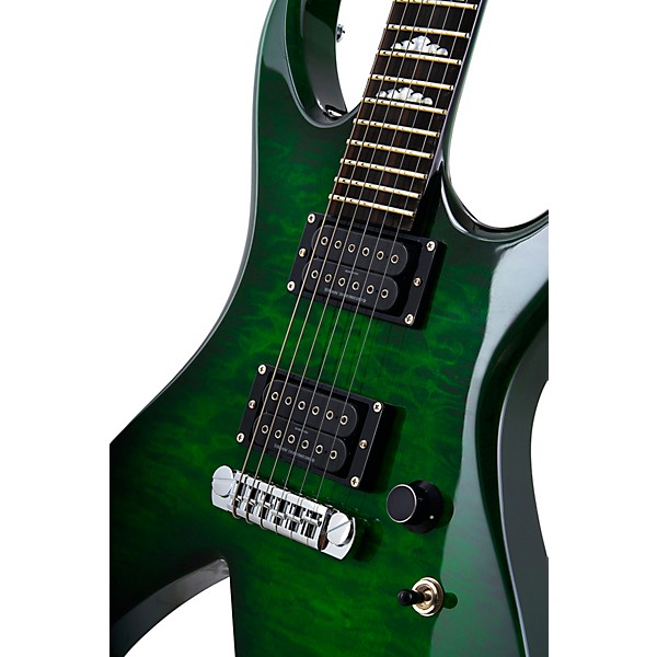B.C. Rich Rich "B" Legacy with Tone Pros Electric Guitar Transparent Green