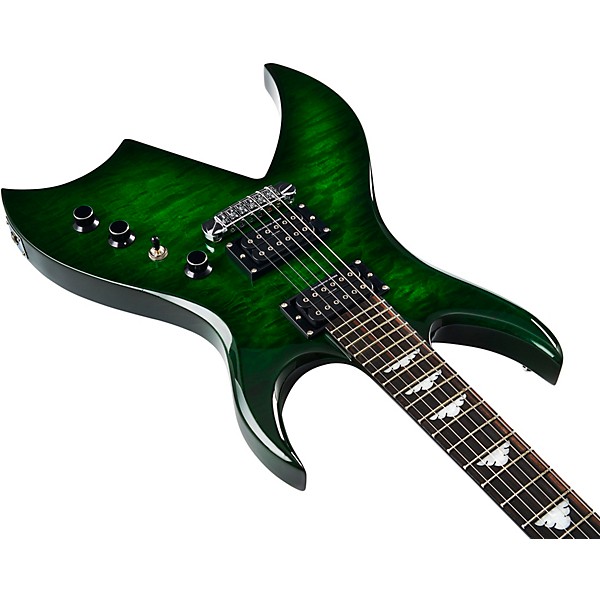 B.C. Rich Rich "B" Legacy with Tone Pros Electric Guitar Transparent Green