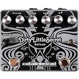 Catalinbread Dirty Little Secret Deluxe Foundation Overdrive Effects Pedal Black and Silver