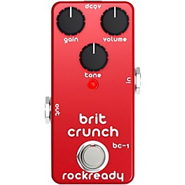 rockready Brit Crunch Mini Guitar Effect Pedal Brick Red