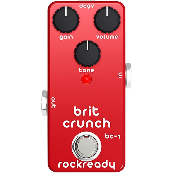 rockready Brit Crunch Mini Guitar Effect Pedal Brick Red