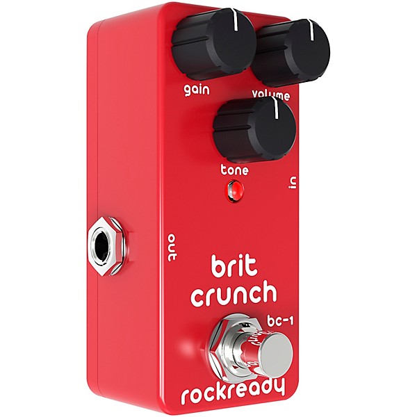 rockready Brit Crunch Mini Guitar Effect Pedal Brick Red