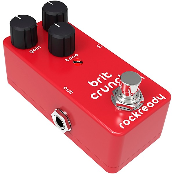 rockready Brit Crunch Mini Guitar Effect Pedal Brick Red