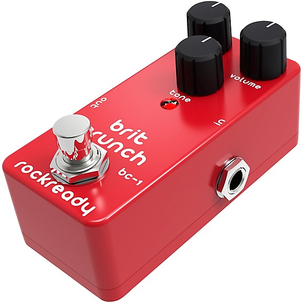 rockready Brit Crunch Mini Guitar Effect Pedal Brick Red