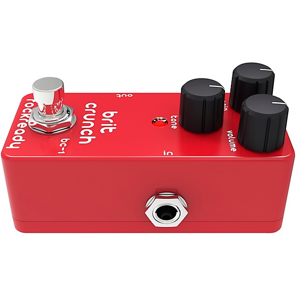 rockready Brit Crunch Mini Guitar Effect Pedal Brick Red