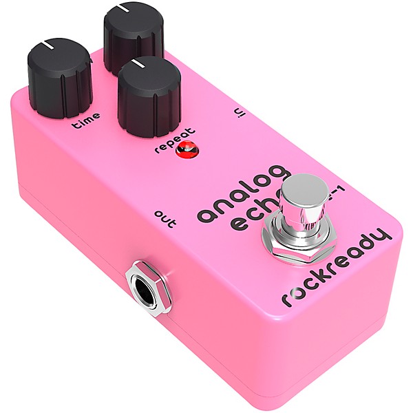 rockready Analog Echo Mini Guitar Effect Pedal Flamingo Pink