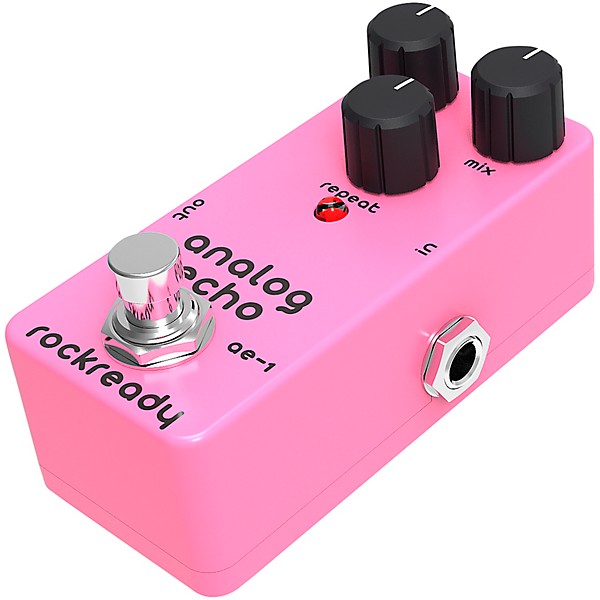 rockready Analog Echo Mini Guitar Effect Pedal Flamingo Pink