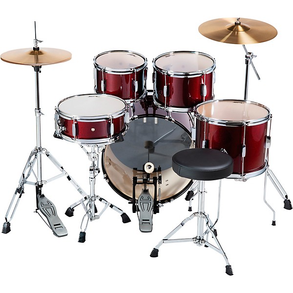 Sound Percussion Labs Kicker 5-Piece Complete Drum Set Dark Red