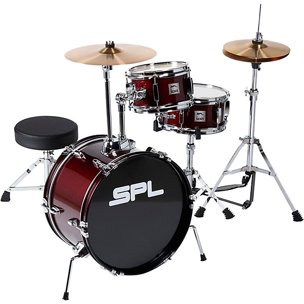 Open Box Sound Percussion Labs Lil' Kicker 3-Piece Junior Drum Set Level 1 Dark Red