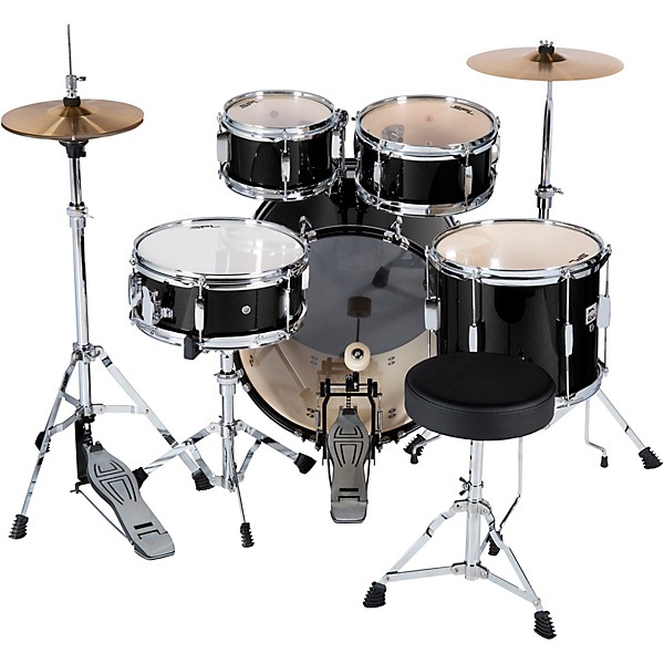 Open Box Sound Percussion Labs Junior Kicker 5-Piece Drum Set Level 1 Black