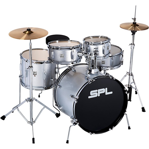 Sound Percussion Labs Junior Kicker 5-Piece Drum Set Metallic Silver