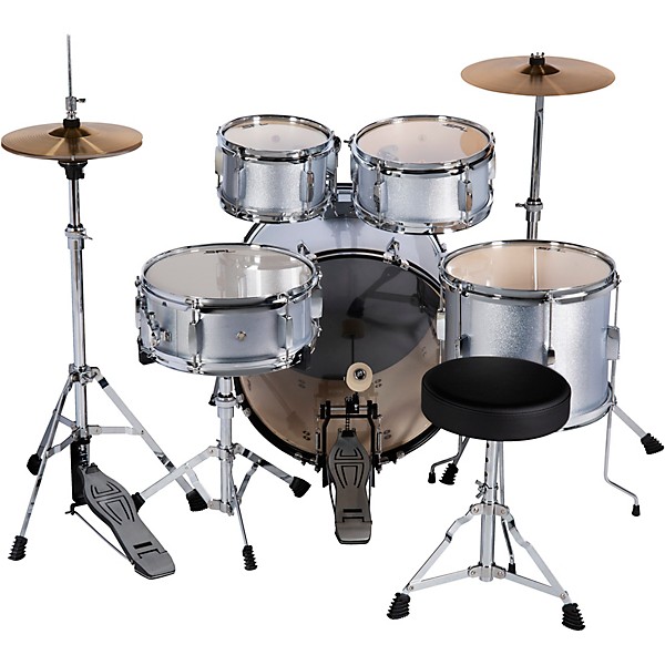 Sound Percussion Labs Junior Kicker 5-Piece Drum Set Metallic Silver