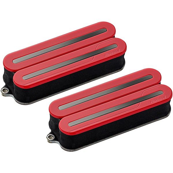 Fishman Fluence Open Core Modern Humbucker 8-String Black Nickel Blades Electric Guitar Pickup Set Red