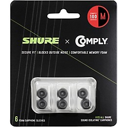 Shure EACYF1-6M 100-Series Medium 3-Pack Comply Foam Sleeves for Earphones