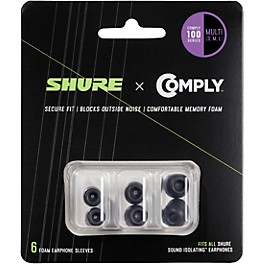 Shure EACYF1-6KIT 100-Series 3-Pair Multi-Size Comply Foam Sleeves for Earphones