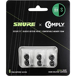 Shure EACYF1-6S 100-Series Small 3-Pack Comply Foam Sleeves for Earphones