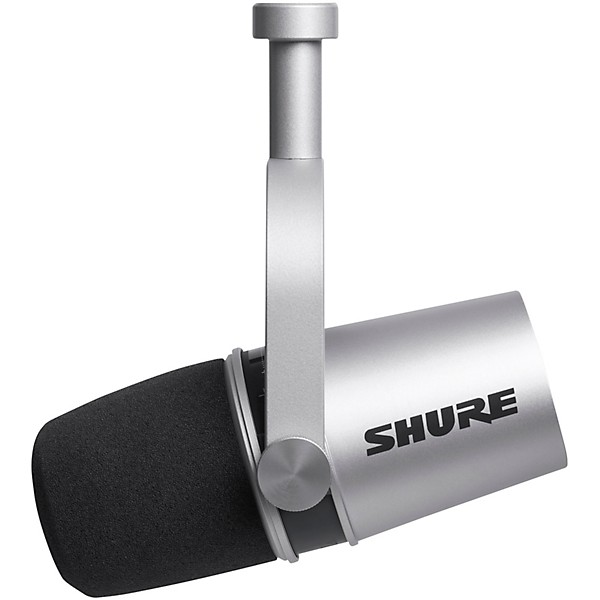 Shure Shure Deluxe Articulating Desktop Mic Boom Stand with Silver MV7 Microphone