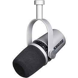 Shure Shure Deluxe Articulating Desktop Mic Boom Stand with Silver MV7 Microphone and SRH440A Headphones