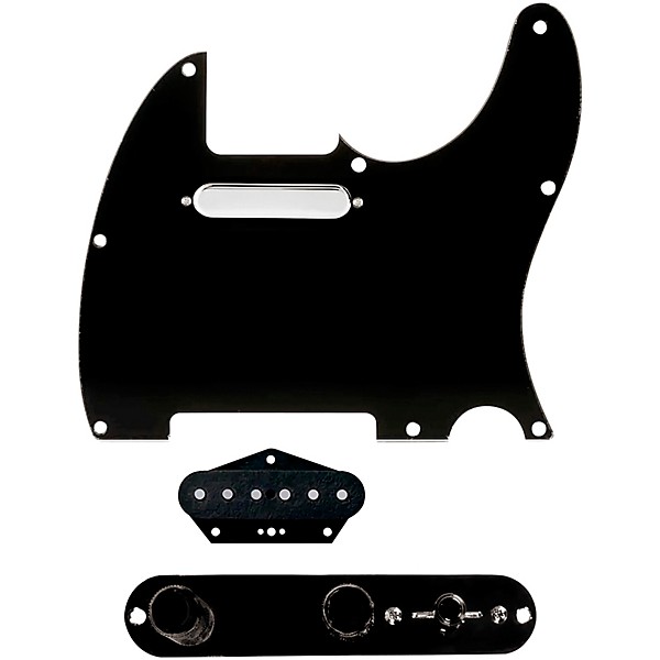 920d Custom Texas Grit Loaded Pickguard for Tele With T4W-REV-B Control Plate Black