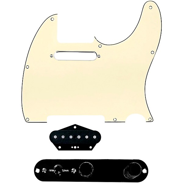 920d Custom Texas Grit Loaded Pickguard for Tele With T4W-B Control Plate Aged White