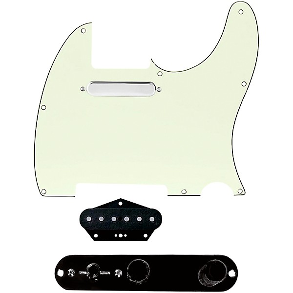 920d Custom Texas Grit Loaded Pickguard for Tele With T3W-B Control Plate Mint Green