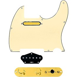 920D Custom Gold Foil Loaded Pickguard for Tele With T4W-REV-G Control Plate Aged White