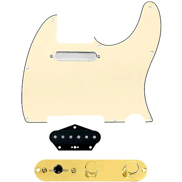 920d Custom Texas Grit Loaded Pickguard for Tele With T4W-G Control Plate Aged White