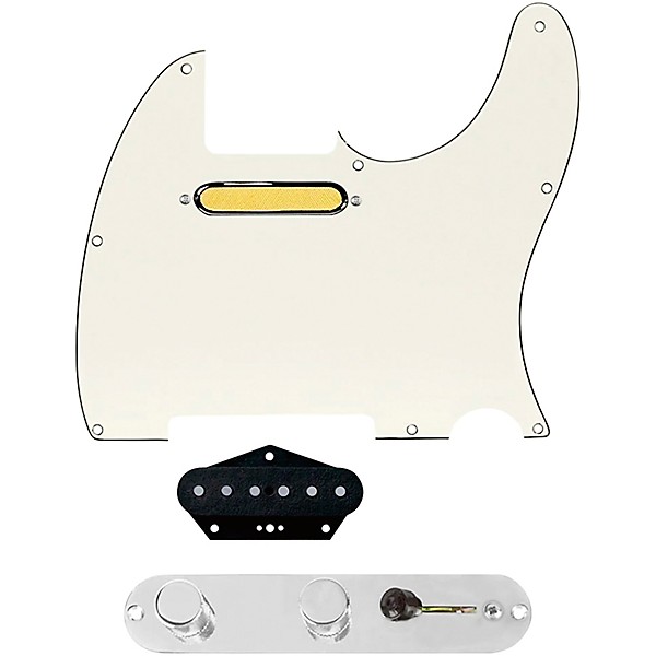 920d Custom Gold Foil Loaded Pickguard for Tele With T4W-REV-C Control Plate Parchment