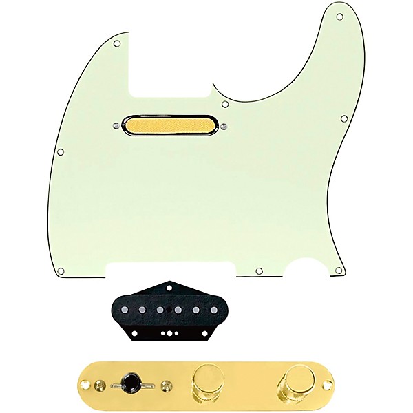 920d Custom Gold Foil Loaded Pickguard for Tele With T4W-G Control Plate Mint Green