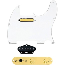 920D Custom Gold Foil Loaded Pickguard for Tele With T4W-G Control Plate White