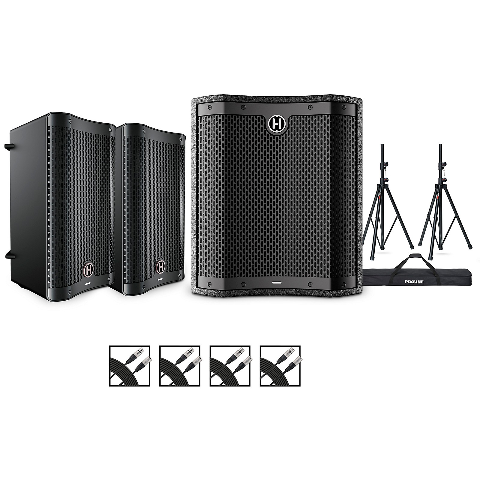 Harbinger VARI 2000 Series Powered Speakers Package With VS12 Subwoofer