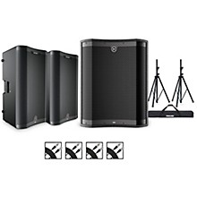 Harbinger VARI 3000 Series Powered Speakers Package With VS18 Subwoofer, Stands and Cables, 15" Mains