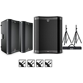 Harbinger VARI 3000 Series Powered Speakers Package With VS18 Subwoofer, Stands and Cables 15" Mains