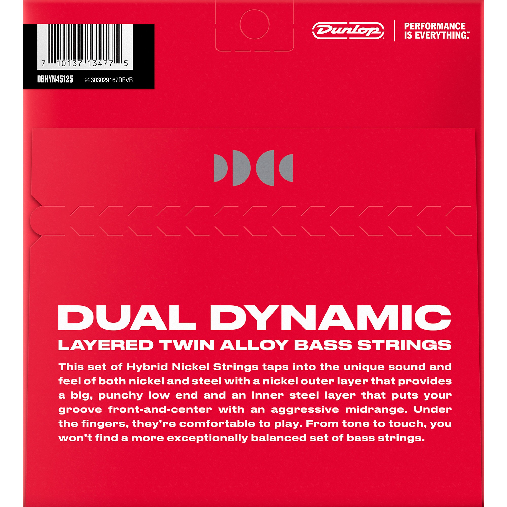 Dunlop Dual Dynamic Hybrid Nickel 5 String Electric Bass Strings