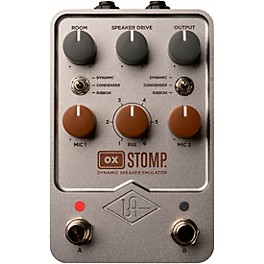 Universal Audio UAFX OX Stomp Dynamic Speaker Emulator Effects Pedal Silver