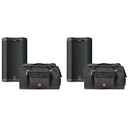 Harbinger VARI V3412 12" Powered Speakers Package With Avenue II Road Runner Bags