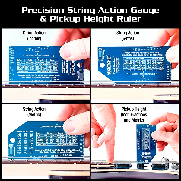 Music Nomad Precision Fret Rocker+ with String Action Gauge/Pickup Ruler